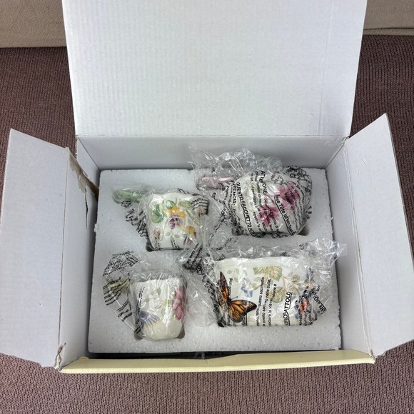 NEW Lenox Butterfly Meadow MEASURING CUPS Set of 4 Porcelain Discontinued in Box - Picture 4 of 6